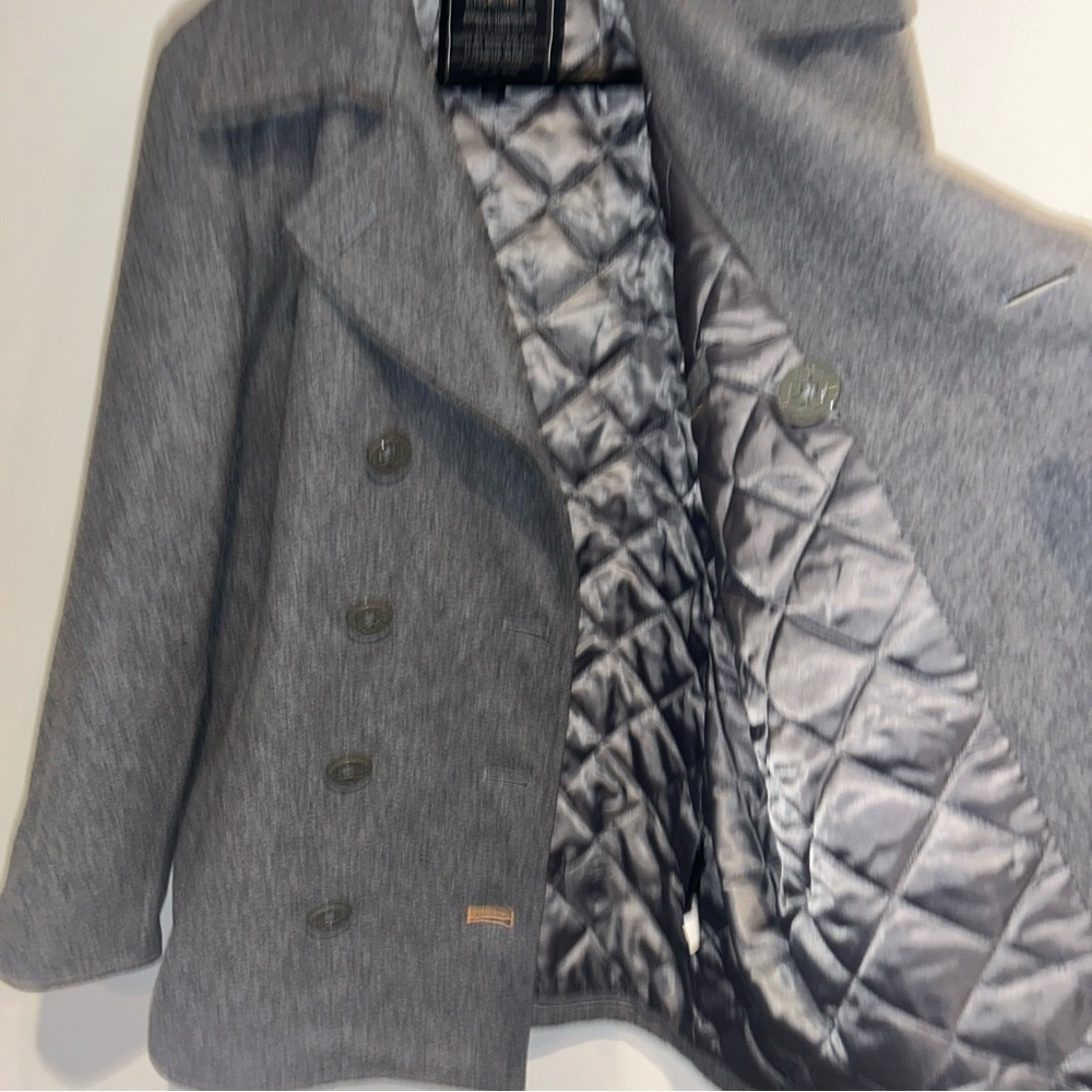 Alpha Industries Navy Wool Peacoat in Gray Size Large Anchor Buttons NWOT - Picture 7 of 8